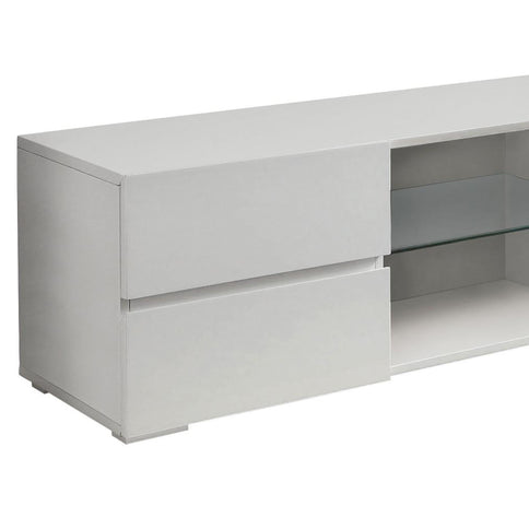 Glossy 4 Drawer TV Console - White