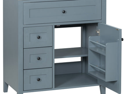 Modern Bathroom Vanity With Sink, 3 Drawers And Adjustable Shelf