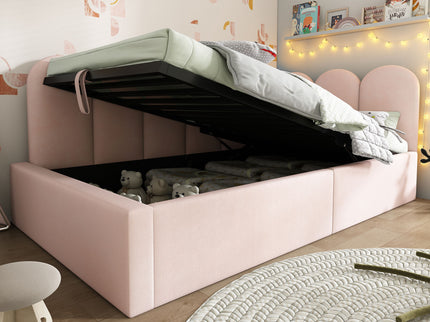 Upholstered Daybed With Metal Slatted Base