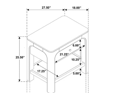 Flores - 1 Drawer Nightstand With Dual USB Ports - Mango Color