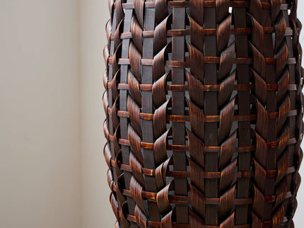 Hand Woven Bamboo Floor Vase, Decorative Accent For Living Room - Acacia Wood