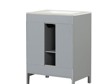 Modern Bathroom Vanity With Sink, Cabinet With 2 Drawers And Door, Adjustable Shelf
