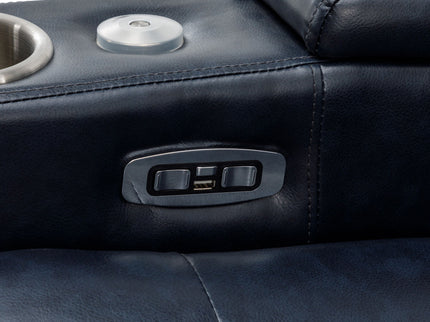 270° Power Swivel Recliner Home Theater Chair With Hidden Arm Storage, LED Light, Cup Holder, And Tray Table