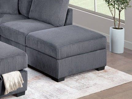 3 Piece Sectional Sofa With Reversible Chaise And USB Storage Ottoman