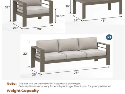 Outdoor Patio Set All-Weather & Thick Cushions