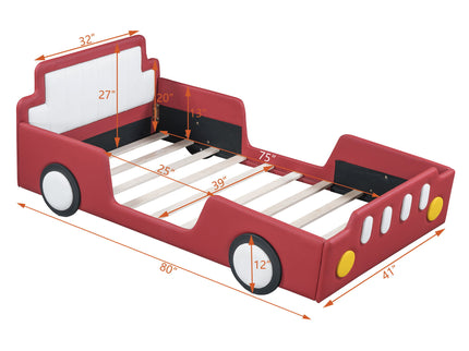 Race Car Shaped Platform Bed With Wheels