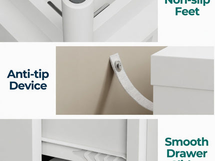 Fluted 3 Drawer Dresser