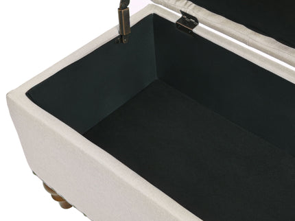 Upholstered Ottoman With Storage And Rivet Trim