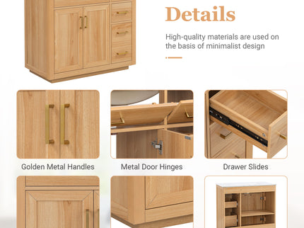 Bathroom Vanity & Sink, Soft Close Doors & Drawers - Wood