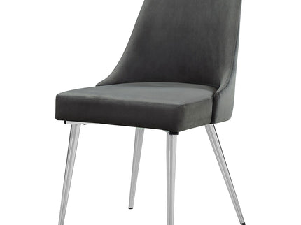 Padded Side Chair Of 2) With Upholstered Seat And Polished - Gray
