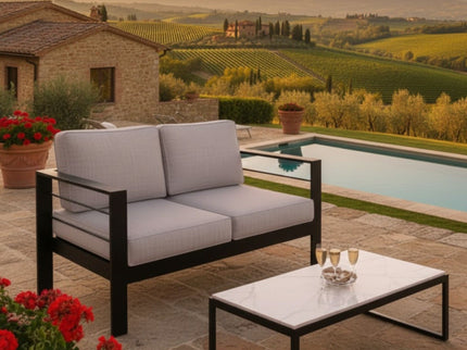 Patio All-Weather Loveseat With Thick Cushions