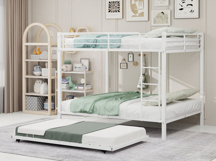 Bunk Bed For Kids, Convertible Frame With Ladders & Guardrail