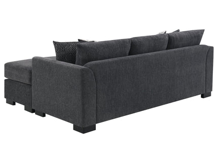 Pacheco - Upholstered Sleeper Sectional Chaise Sofa With Pocket Coils And Reversible Cushions - Dark Gray