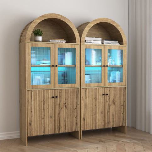 Modern Tech Inspired Dome Cabinet With LED Lighting