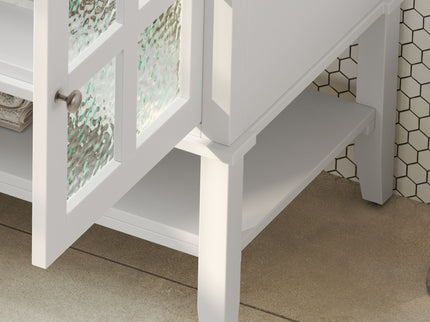 Bathroom Vanity With Ceramic Sink, Adjustable & Open Shelf