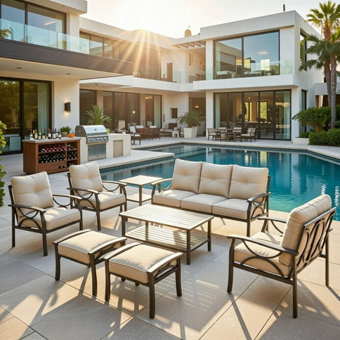 Patio Furniture Set & Coffee Table For Backyard