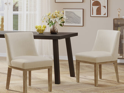 Modern Dining Chair With Durable Fabric Upholstery And Sturdy Wooden Frame (Set of 2)