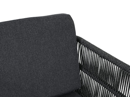 7 Piece Outdoor Dining Set With Table And 6 Chairs - Black / Teak / Gray