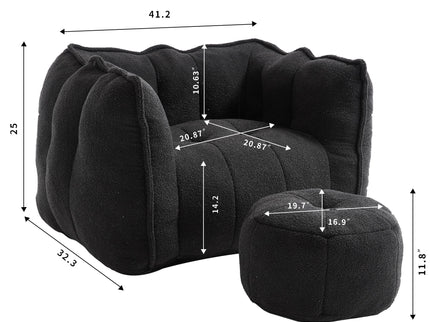 Soft Bean Bag Chair With High Resilient Foam