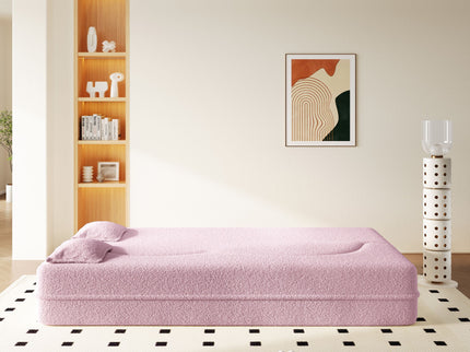 Modern Floor Sleeper Sofa Bed With 2 Pillows, Convertible Twin Size Folding Mattress For Living Room