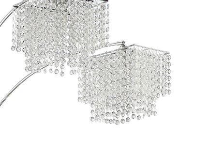 Bali - Shores Hanging Crystal Arc Floor Lamp Floor Lamp - Chrome