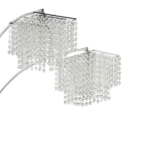 Bali - Shores Hanging Crystal Arc Floor Lamp Floor Lamp - Chrome