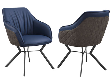 Upholstered Dining Chairs (Set of 2) Retro Bucket Seat - Blue