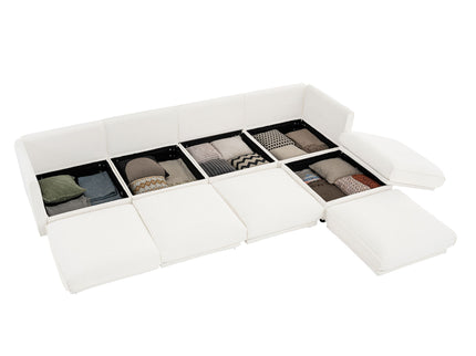 Contemporary Elegant Sofa With Storage And Ottoman