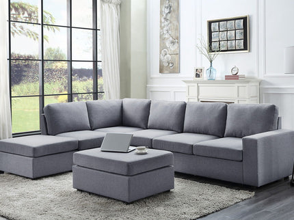 Cassia - 7 Seat Reversible Modular Sectional Sofa With Ottoman
