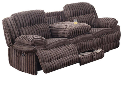 Motion Recliner Sofa With Fold-Down Table, Manual Recline, Charging Station & Cup Holders