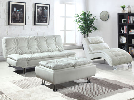 Kimpton - Upholstered Tufted Convertible Sofa Bed With Adjustable Arms Legs - White