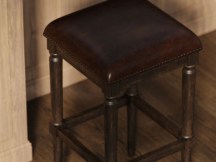 Square Stool With Upholstered Seat