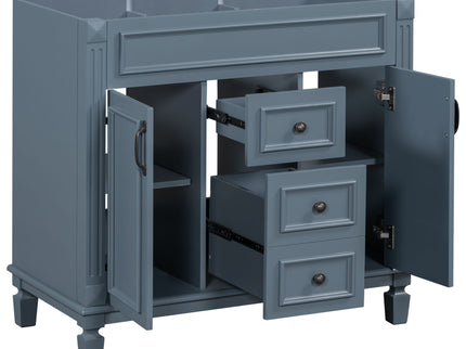 Bathroom Vanity Cabinet With 2 Soft Closing Doors And 2 Drawers
