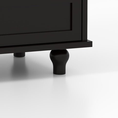 Minimalist Buffet Cabinet With Double Glass Doors And Drawer