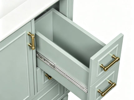 Modern Bathroom Vanity With Sink, Soft Close Doors, 3 Drawers