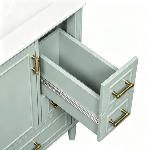 Modern Bathroom Vanity With Sink, Soft Close Doors, 3 Drawers