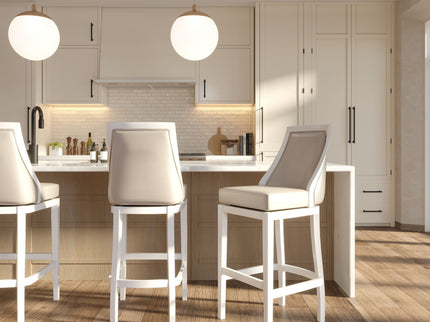 Modern Swivel Stool With Tall Back
