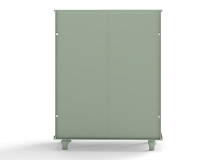 Minimalist Buffet Cabinet With Double Glass Doors And Drawer