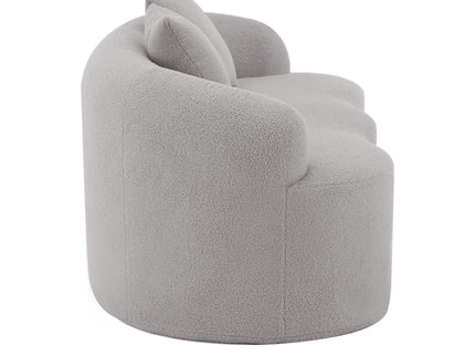 Curved Loveseat Sofa With Round Armrest