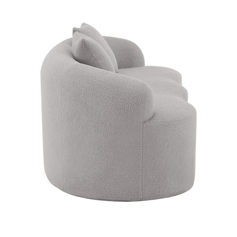 Curved Loveseat Sofa With Round Armrest