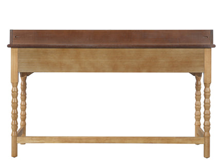 Writing Desk With 2 Storage Drawers, Workstation For Living Room - Brown / Natural