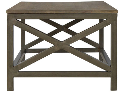 Cross Metal Coffee Table - Pewter