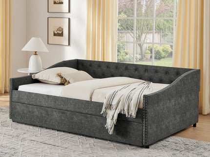 Upholstered Daybed With USB Charging & Pull Out Bed