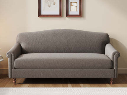 Loveseat Sofa With Rolled Arm For Living Room - Brown