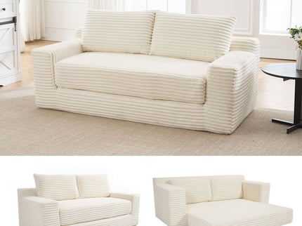Convertible Loveseat Sofa Bed With Memory Foam & Steel Frame