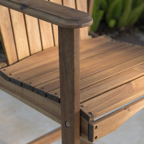 Outdoor Acacia Wood Adirondack Barstools (Set of 2)