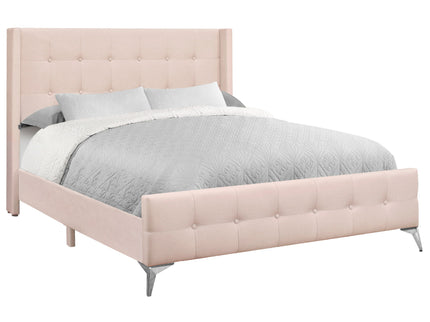 Queen Size Bed Upholstered - Pink