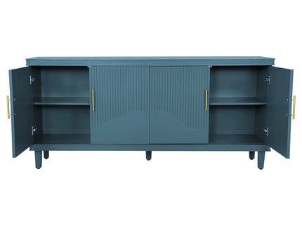 4 Door Cabinet, Large Storage For Living Room - Blue