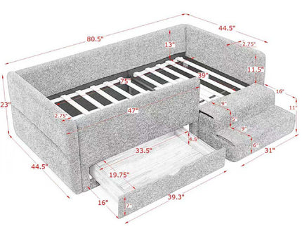 Safe Kids Bed With Guardrails And Storage
