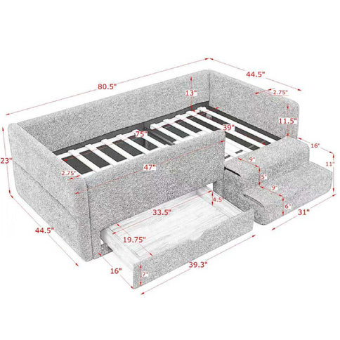 Safe Kids Bed With Guardrails And Storage